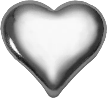 a silver heart shaped cookie
