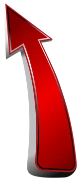 a red arrow on a white background
