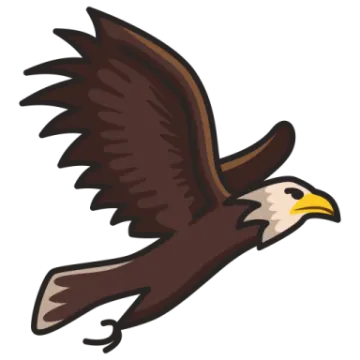an eagle flying with its wings spread