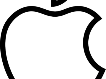 a black and white apple logo