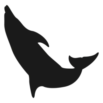 a black and white silhouette of a whale