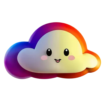 a rainbow colored cloud