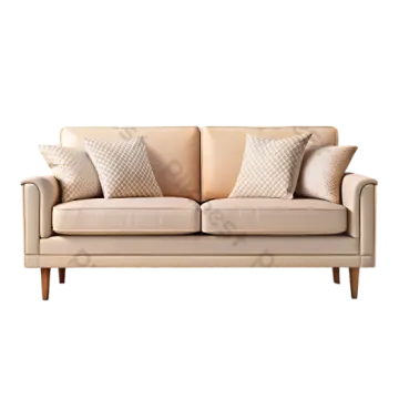 a beige couch with pillows on it
