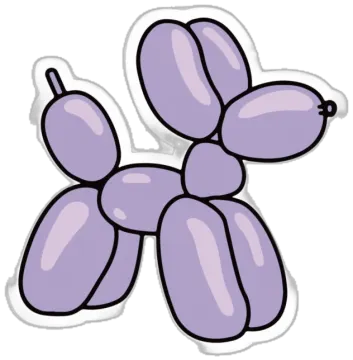 a purple balloon dog sticker