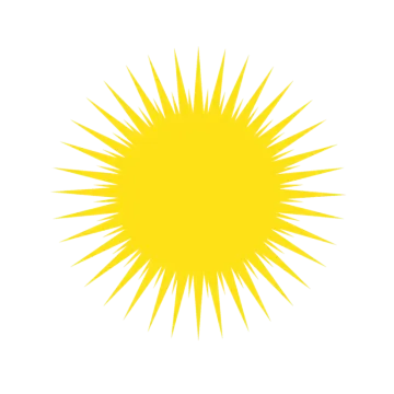 a yellow sun burst on white background
