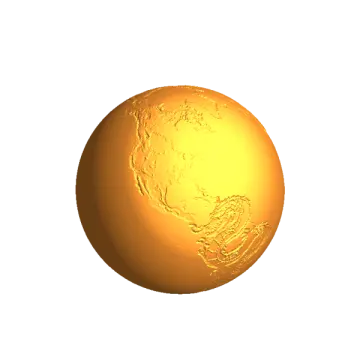 an orange sphere with a white background