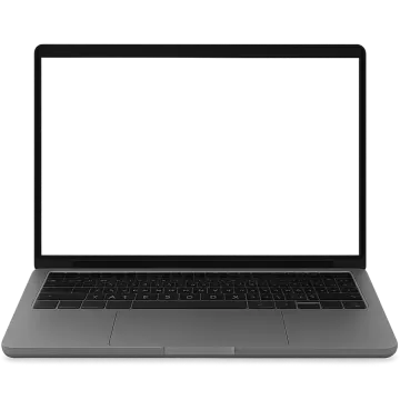a laptop computer with a blank screen