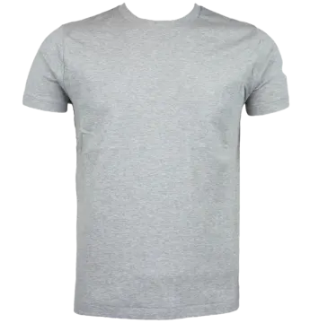a grey t - shirt on a white background