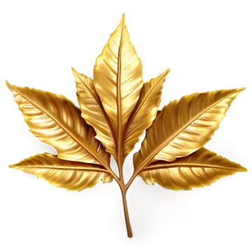 a golden leaf on a white background