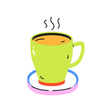 a green cup with a saucer on it