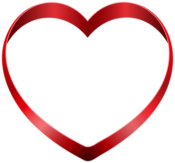 a red heart with a ribbon around it