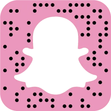 a pink snap icon with black dots on it