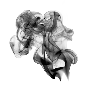 black smoke on a white background