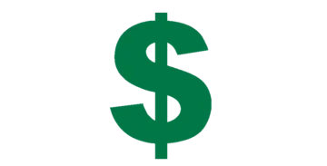 a dollar sign on a white background