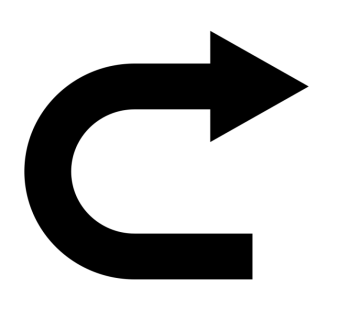a black and white arrow icon