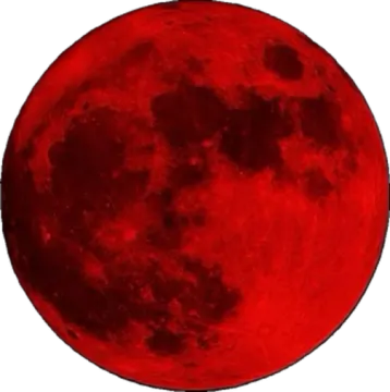 a red full moon on a white background