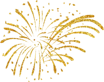 a golden fireworks on a white background