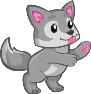 a gray cat with pink ears and paws