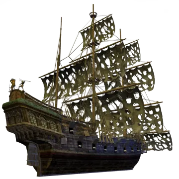 a pirate ship on a white background