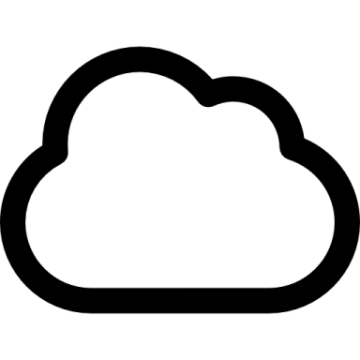 a black and white cloud icon