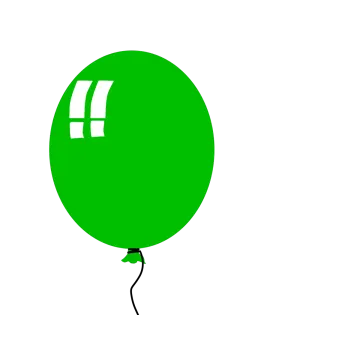 a green balloon on a white background