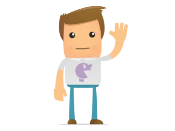 a cartoon character in a white t - shirt and blue jeans