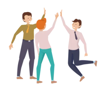 two people jumping in the air