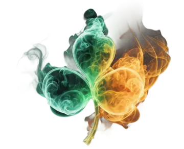 four colored smokes on a white background
