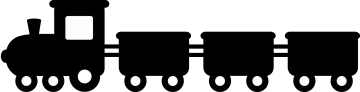 a black and white silhouette of a train