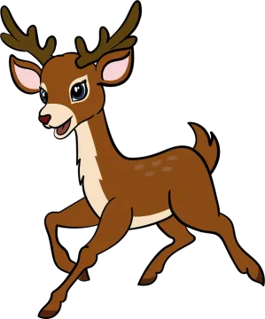 a cartoon deer running