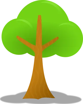 a green tree with a white background