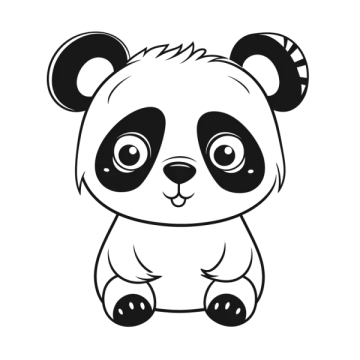 a cartoon panda bear sitting on the ground