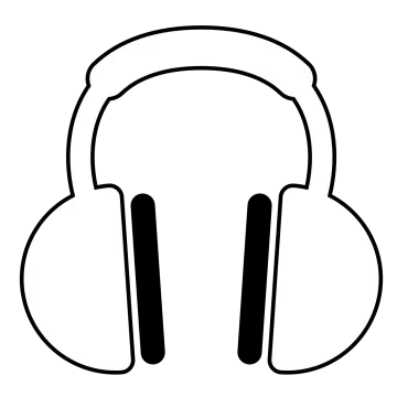 headphones clipart black and white