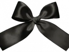 a black bow on a white background