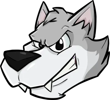 a drawing of a wolf's face