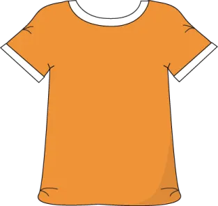 an orange t - shirt on a white background