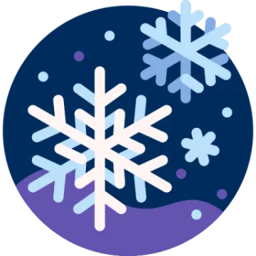 a snowflorer icon in the shape of a circle