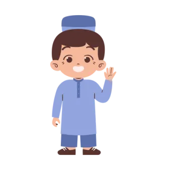 a cartoon character in a blue uniform