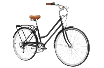 a black and white bike on a white background