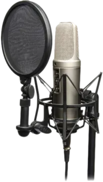 a microphone on a white background