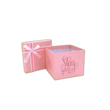a pink box with the word stay wild on it