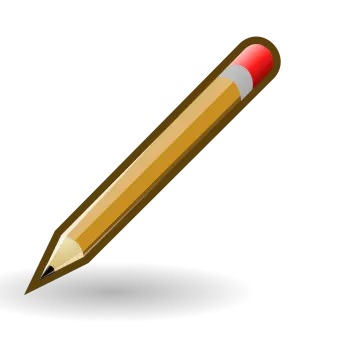a pencil icon on a white background