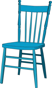 a blue chair on a white background