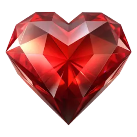 a red heart shaped diamond