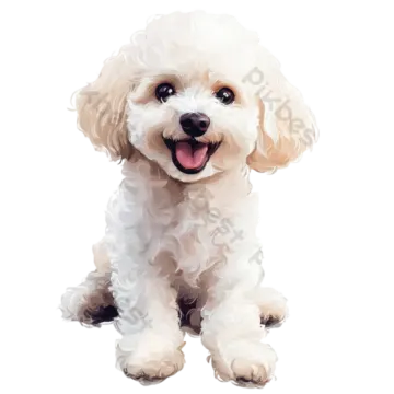 a painting of a white dog with its tongue out