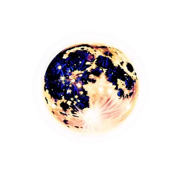 an image of the moon with stars in it