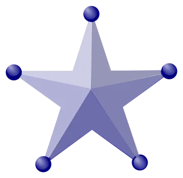 a blue star on a white background