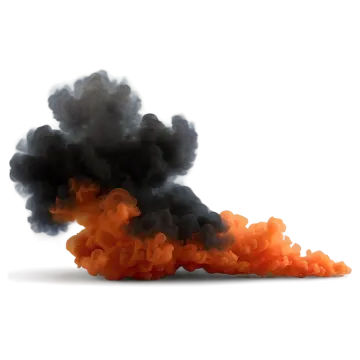 a black and orange cloud of smoke