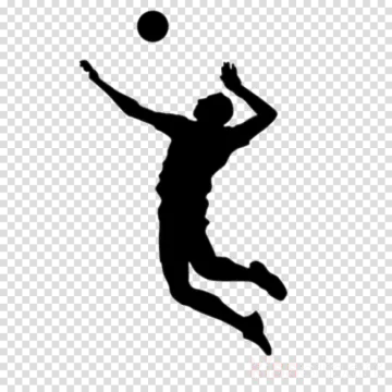 a silhouette of a basketball player jumping to hit the ball