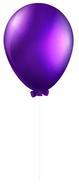 a purple balloon on a white background